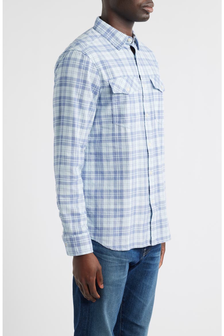 Hummock Pond Regular Fit Plaid Cotton Button-Up Shirt, Alternate, color, ICE WATER