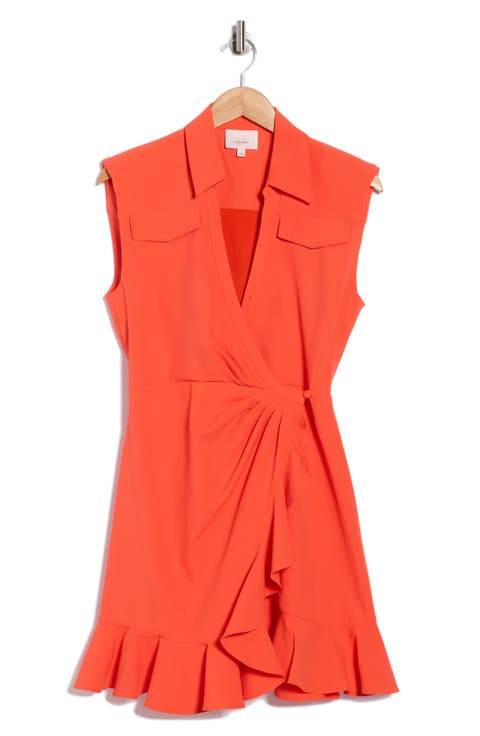 Zenni Ruffle Sleeveless Wrap Dress
