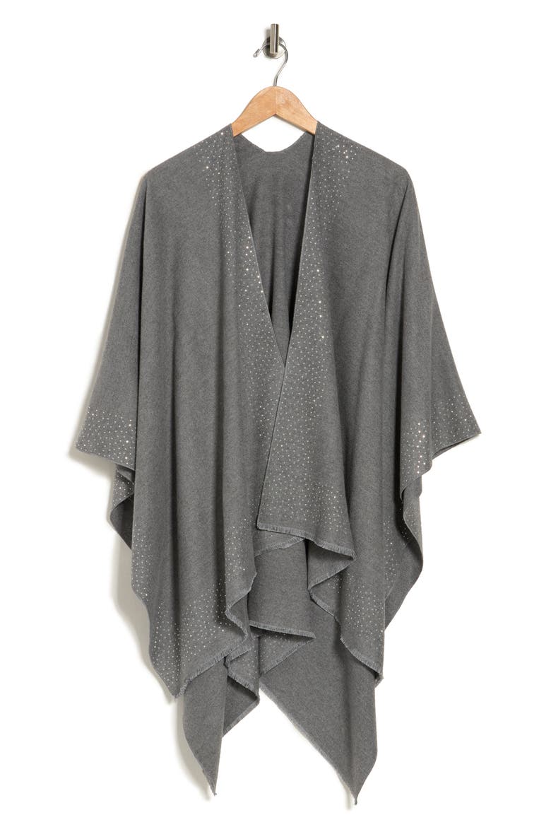 Scattered Embellished Ruana, Alternate, color, GREY