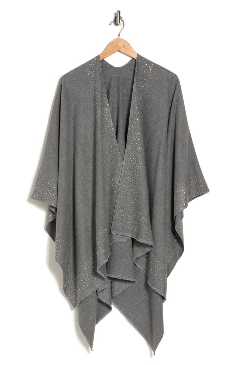 La Fiorentina Scattered Embellished Ruana, Alternate, color, Grey