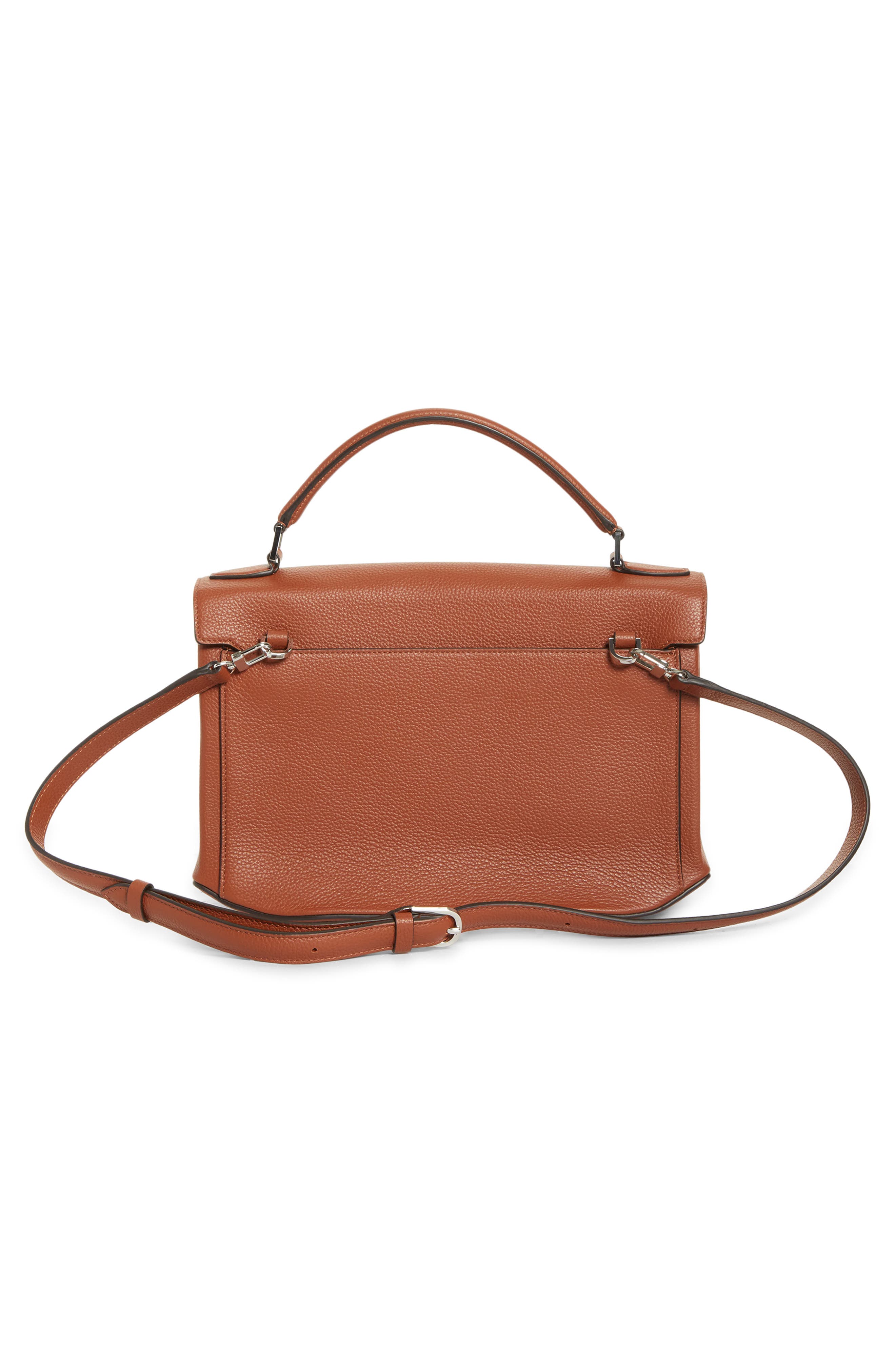 TOTEME T-Lock Grained Leather Top Handle Bag, Alternate, color, Sienna