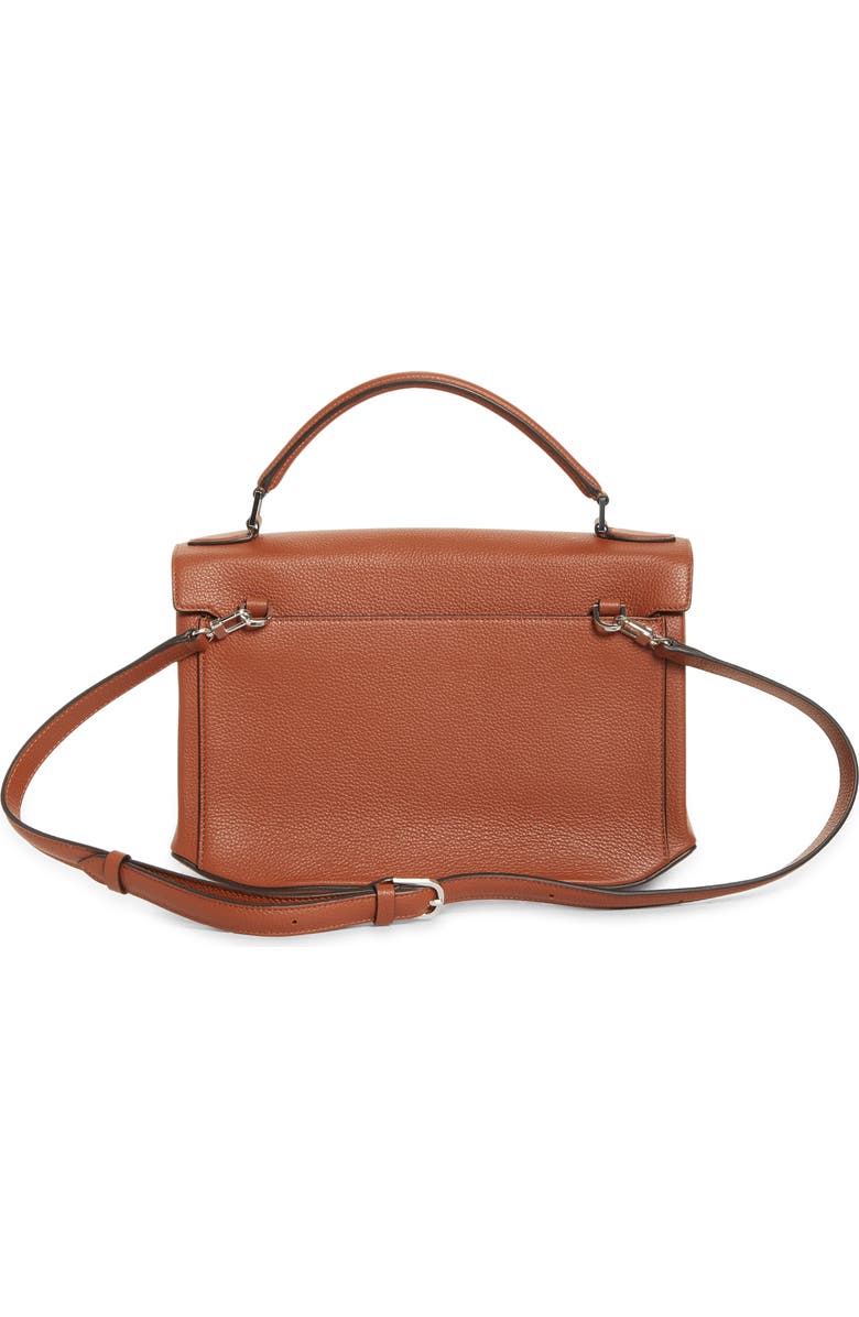 TOTEME T-Lock Grained Leather Top Handle Bag, Alternate, color, Sienna