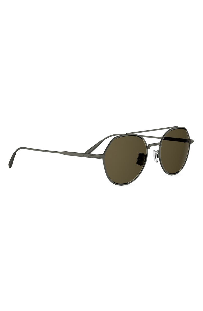 DIOR 'DiorBlacksuit R6U 54mm Geometric Sunglasses, Alternate, color, Shiny Dark Ruthenium / Brown