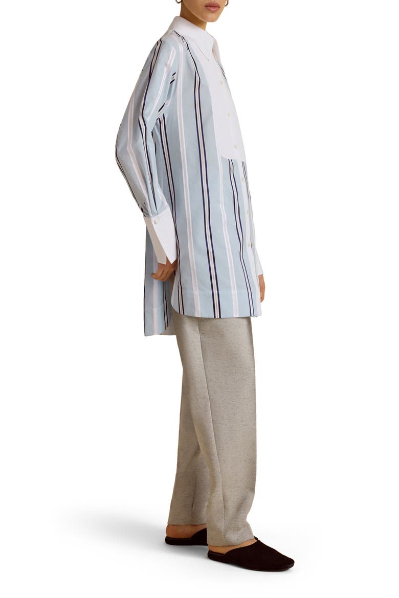 Slim Tuxedo Shirt, Main, color, Mist Pinstripe