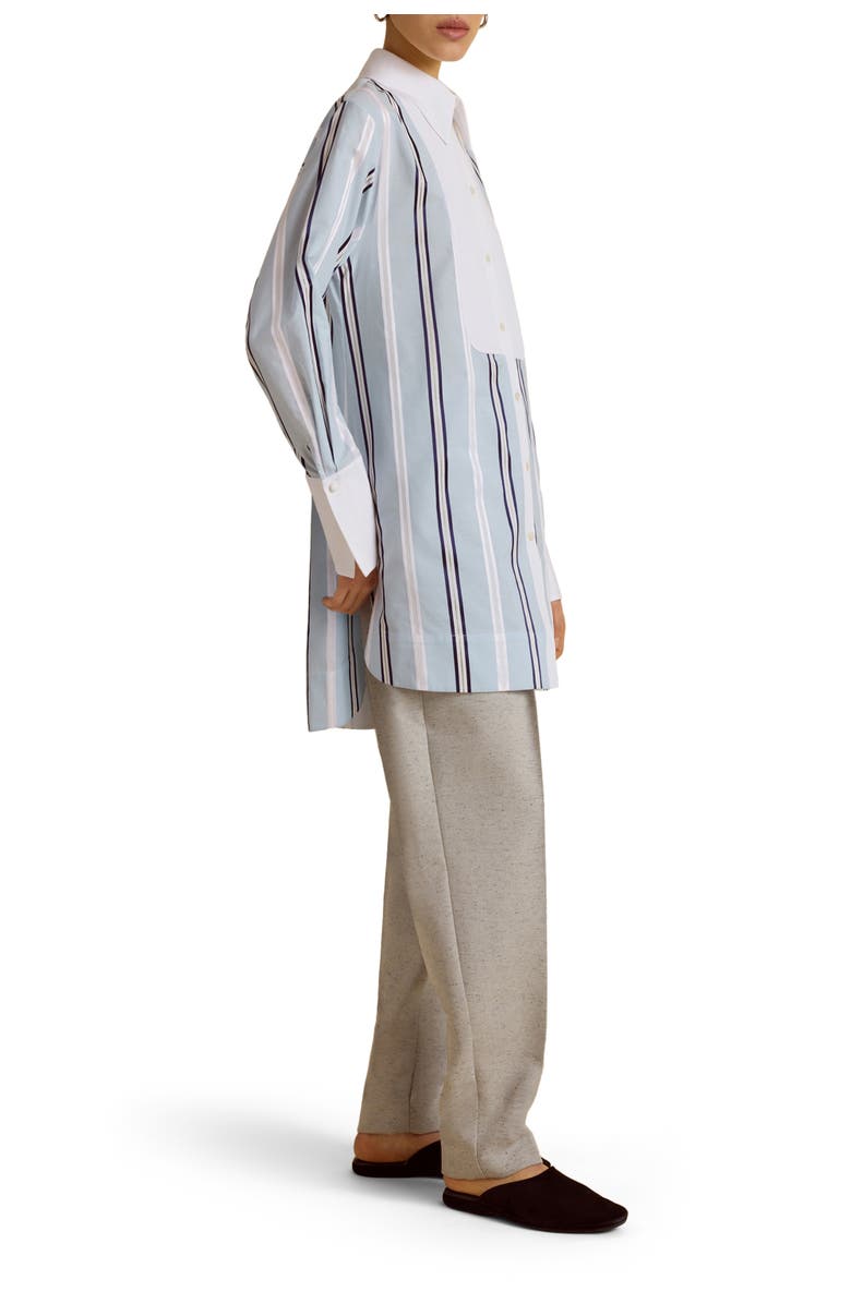 Marina Moscone Slim Tuxedo Shirt, Main, color, Mist Pinstripe