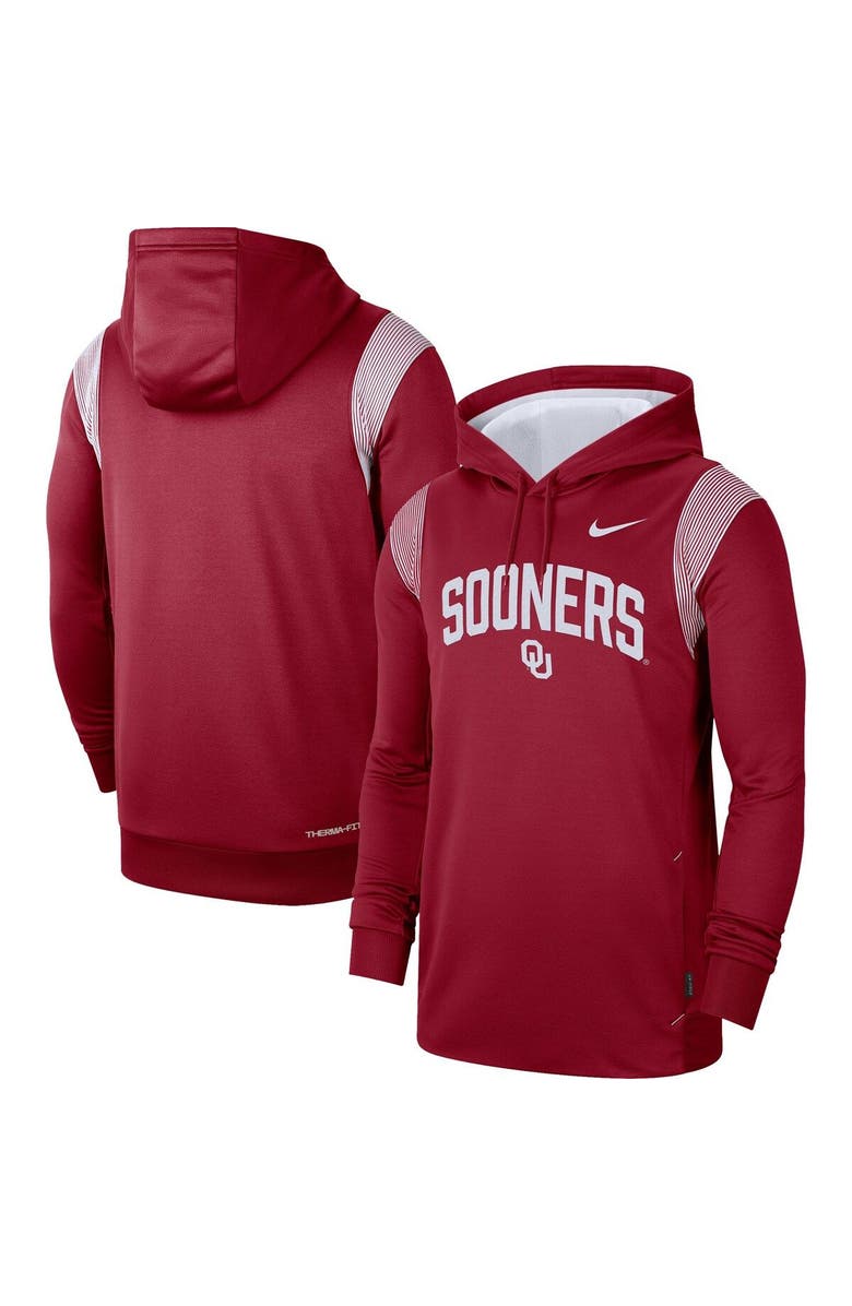 Nike Men's Nike Crimson Oklahoma Sooners 2022 Game Day Sideline Performance Pullover Hoodie, Main, color, Crimson