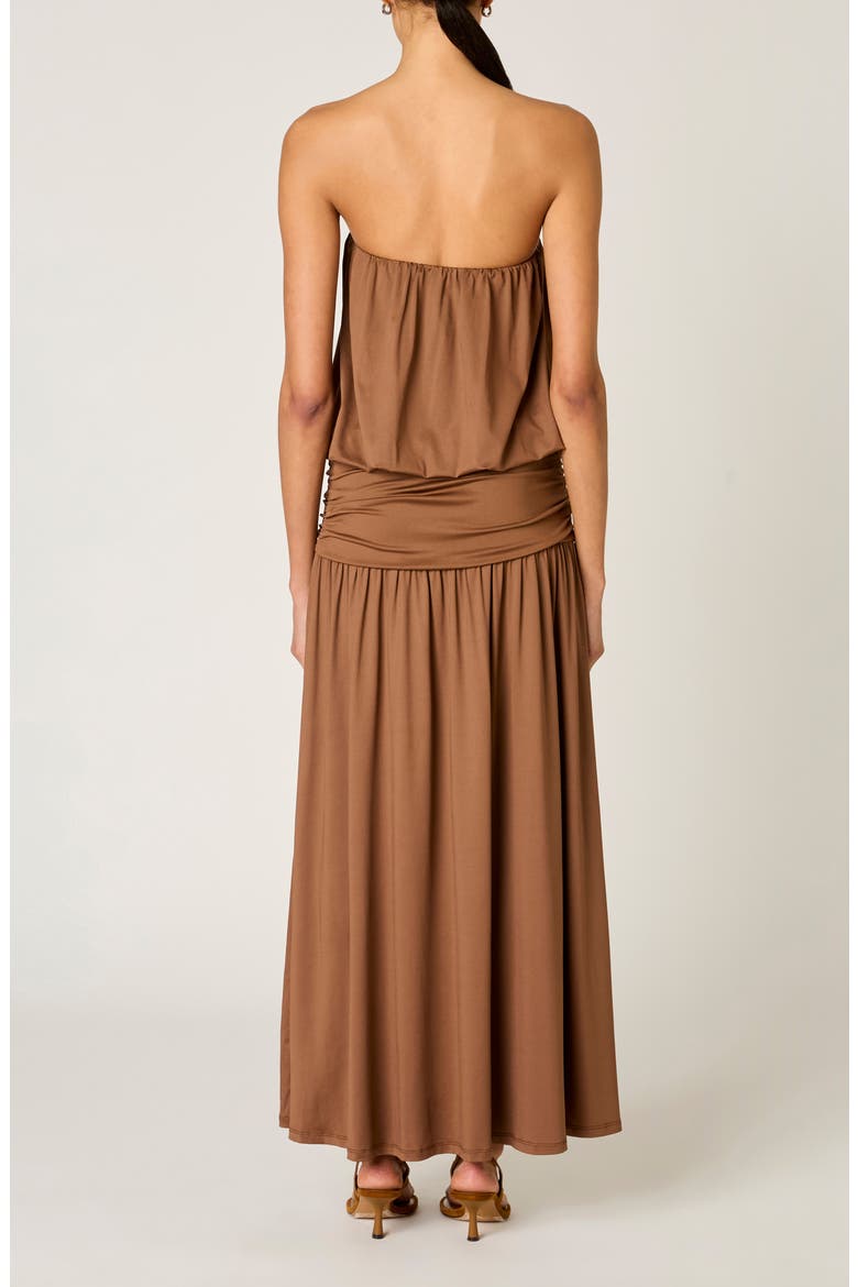 La Cienega Strapless Blouson Maxi Dress, Alternate, color, SABLE