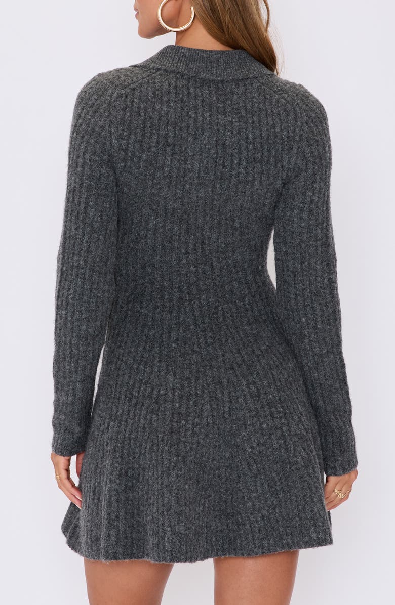 VICI Collection Ember Long Sleeve Polo Sweater Minidress, Alternate, color, Charcoal