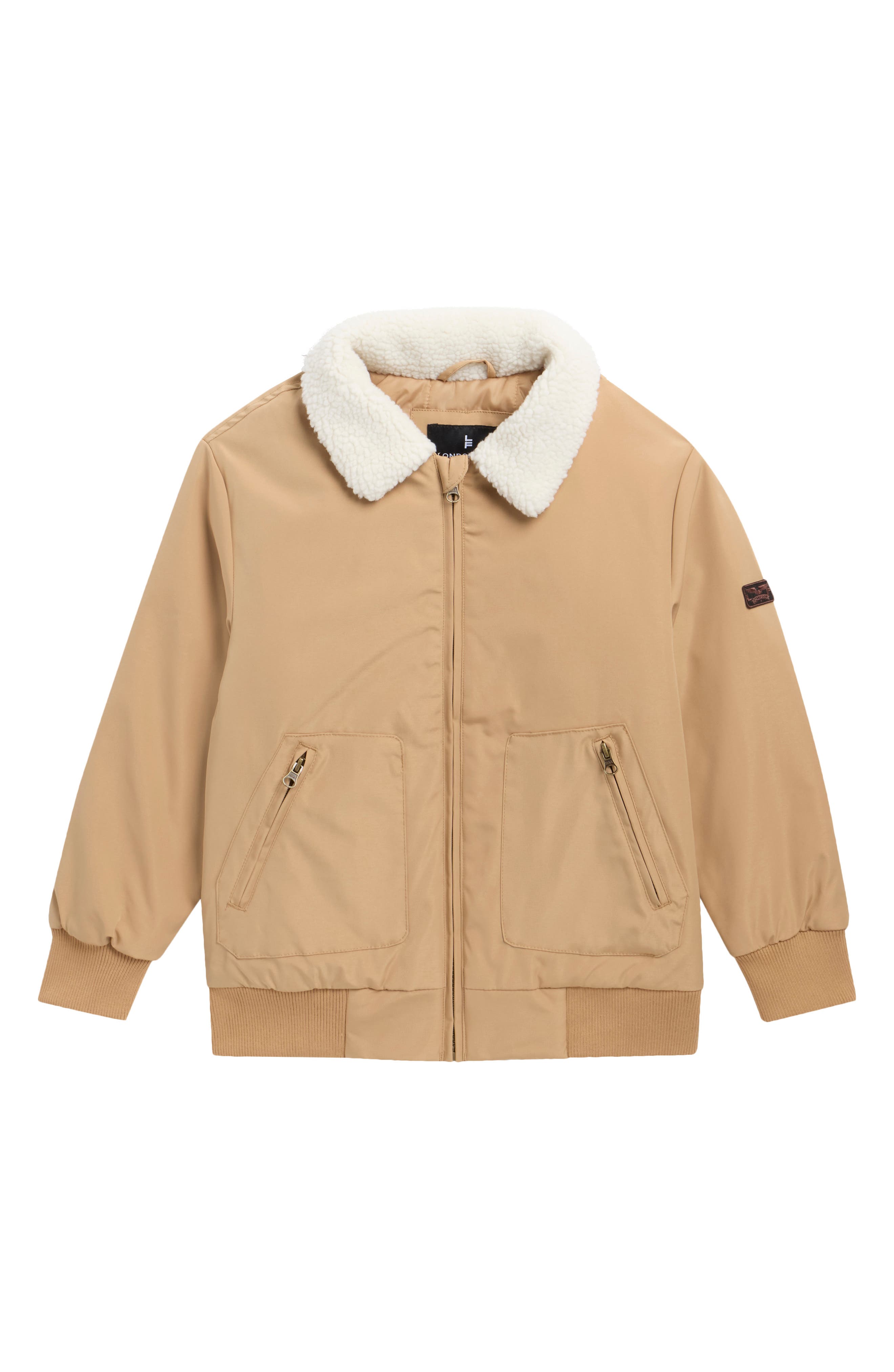 Aviator Jacket with Faux Shearling Collar