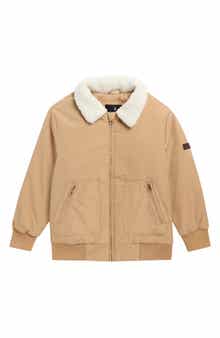 Aviator Jacket with Faux Shearling Collar