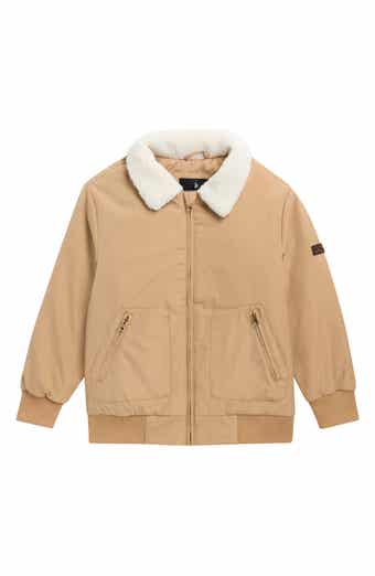 Aviator Jacket with Faux Shearling Collar