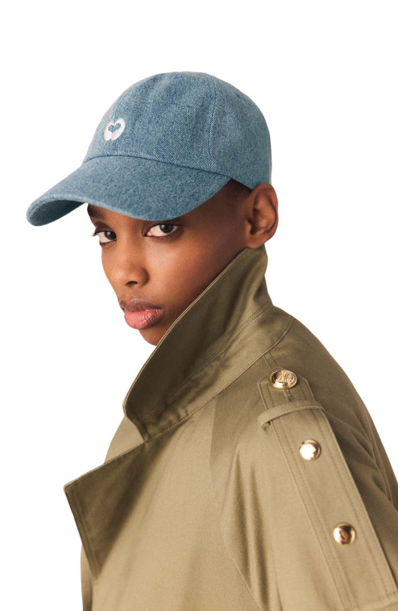 maje Denim cap, Alternate, color, Blue