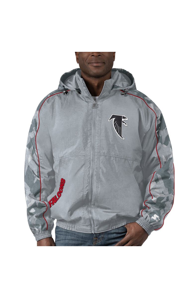 STARTER Men's Starter Gray Atlanta Falcons Thursday Night Gridiron Throwback Full-Zip Jacket, Main, color, Gray