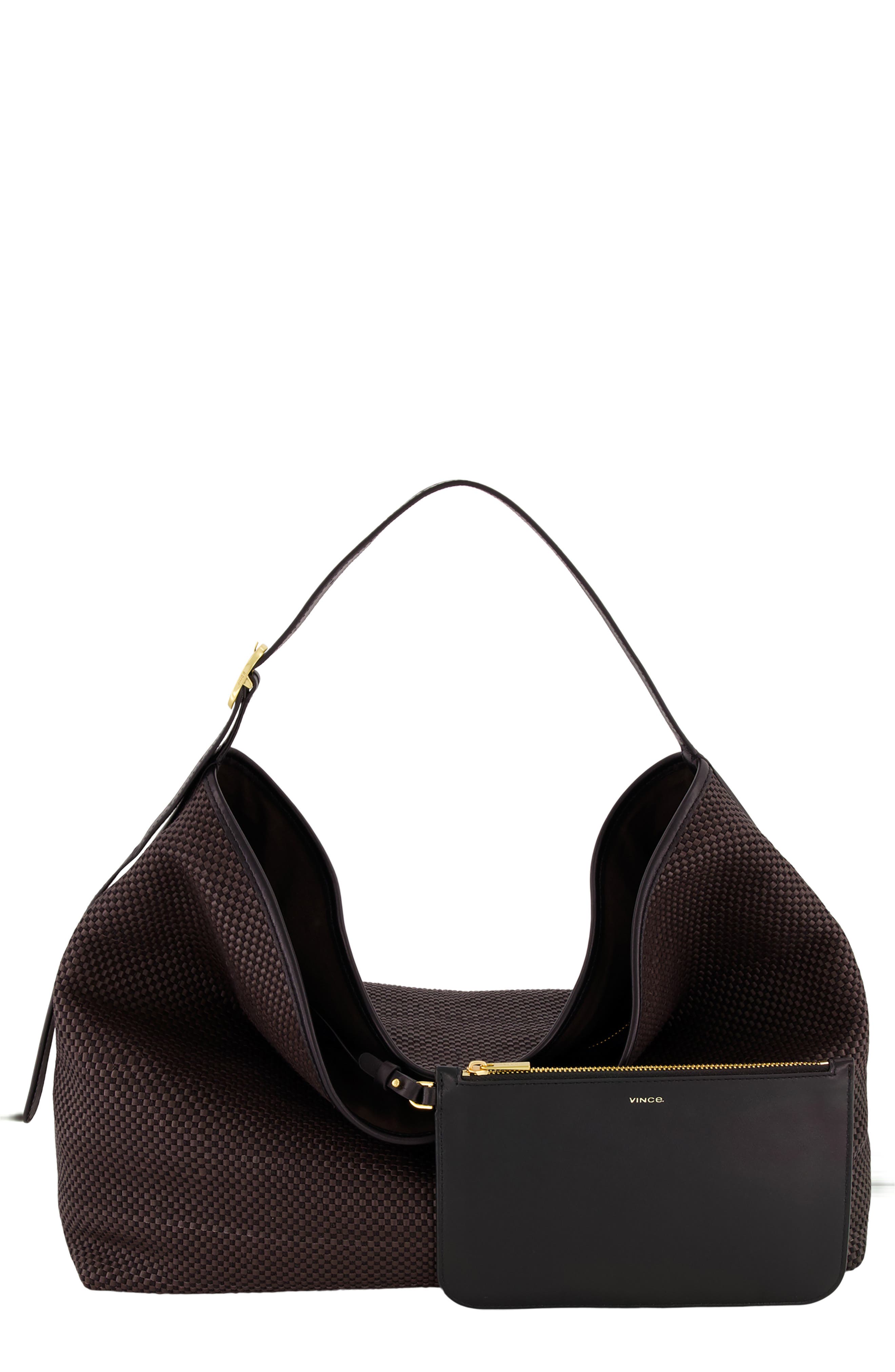 Medium Vivian Woven Leather Hobo Bag, Main, color, CACAO