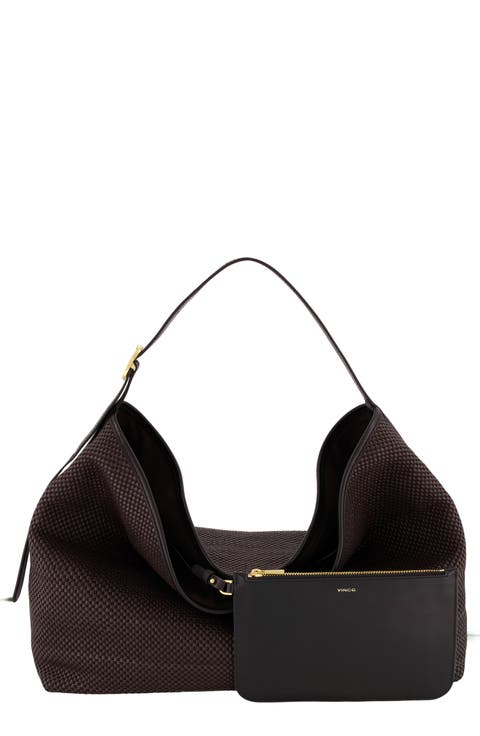 Medium Vivian Woven Leather Hobo Bag