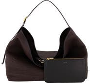 Vince Medium Vivian Woven Leather Hobo Bag