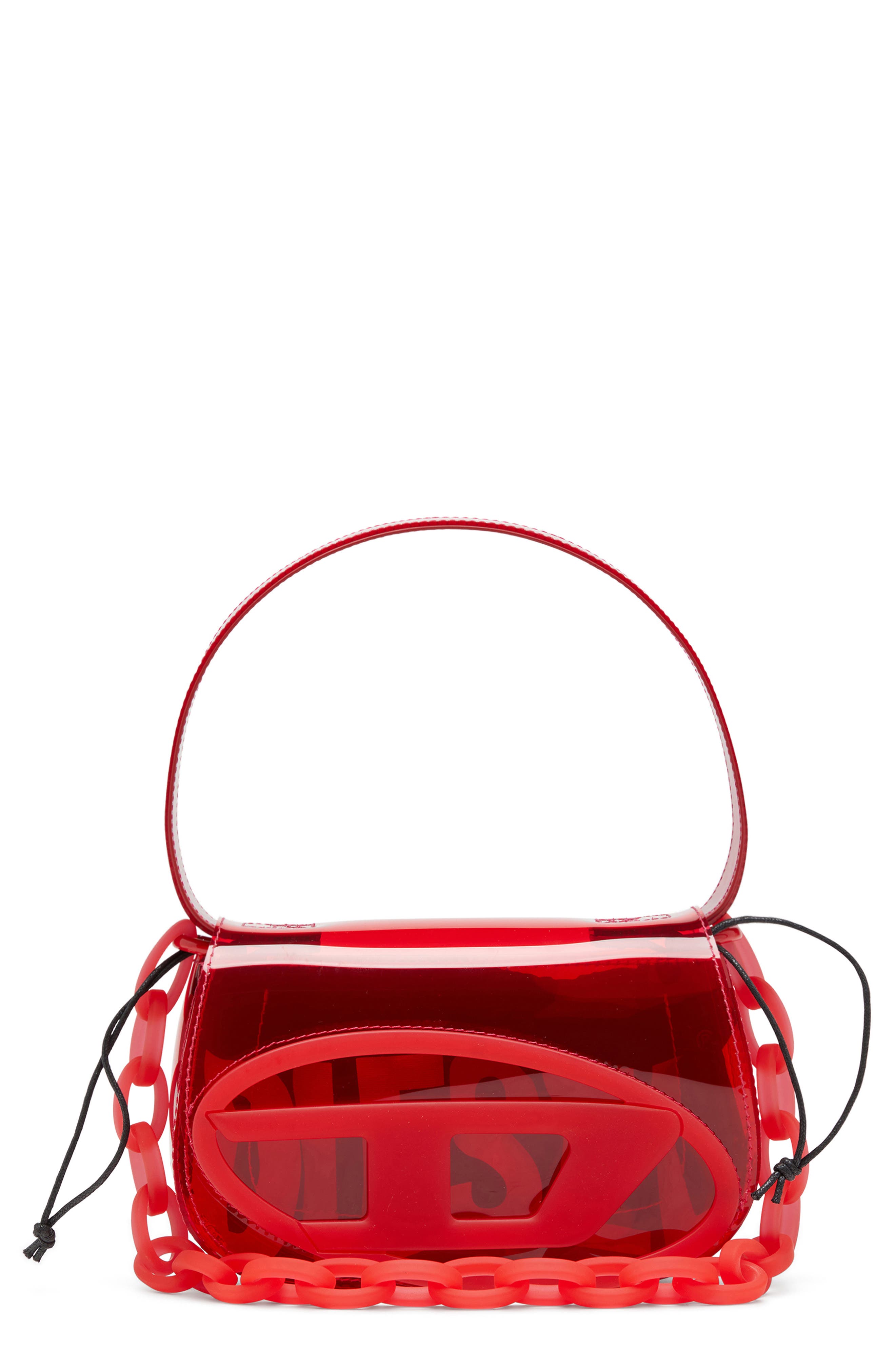 DIESEL<sup>®</sup> 1DR-Iconic Transparent TPU Shoulder Bag, Main, color, Red