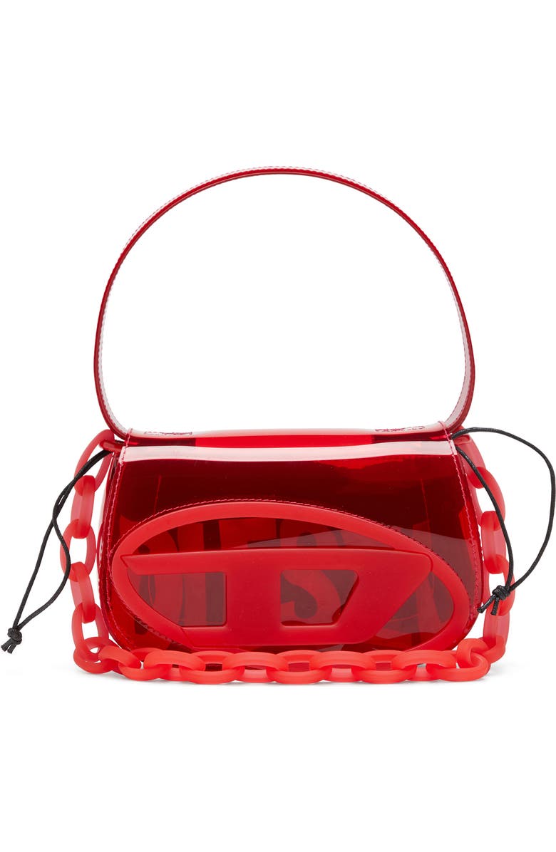 DIESEL<sup>®</sup> 1DR-Iconic Transparent TPU Shoulder Bag, Main, color, Red
