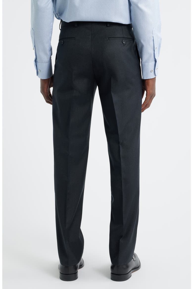 Flat Front Serge Twill Dress Pants, Alternate, color, CHAR GREY