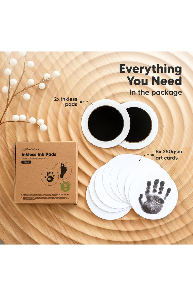 KeaBabies 2-Pack Round Inkless Ink Pads, Alternate, color, Jet Black