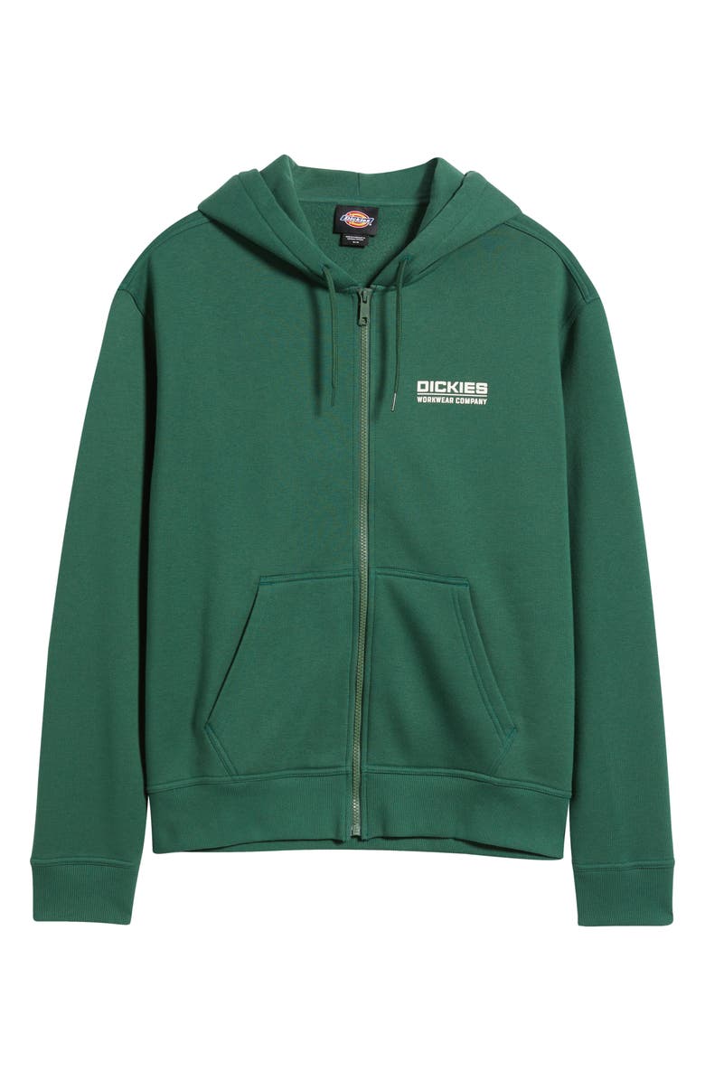 Dickies Bolivar Fleece Zip Hoodie, Alternate, color, Pine Needle Green