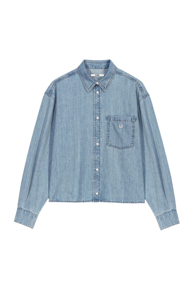 Denim shirt with logo, Alternate, color, Blue