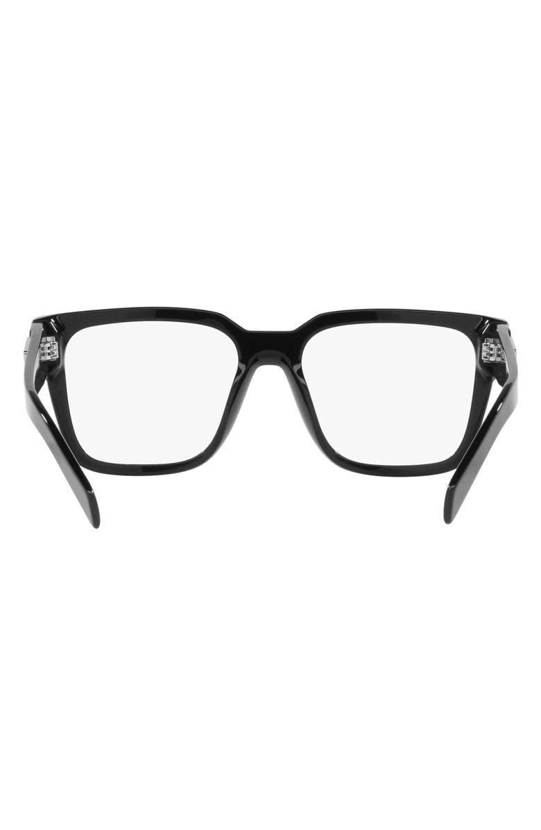 Prada 54mm Square Optical Glasses, Alternate, color, Black