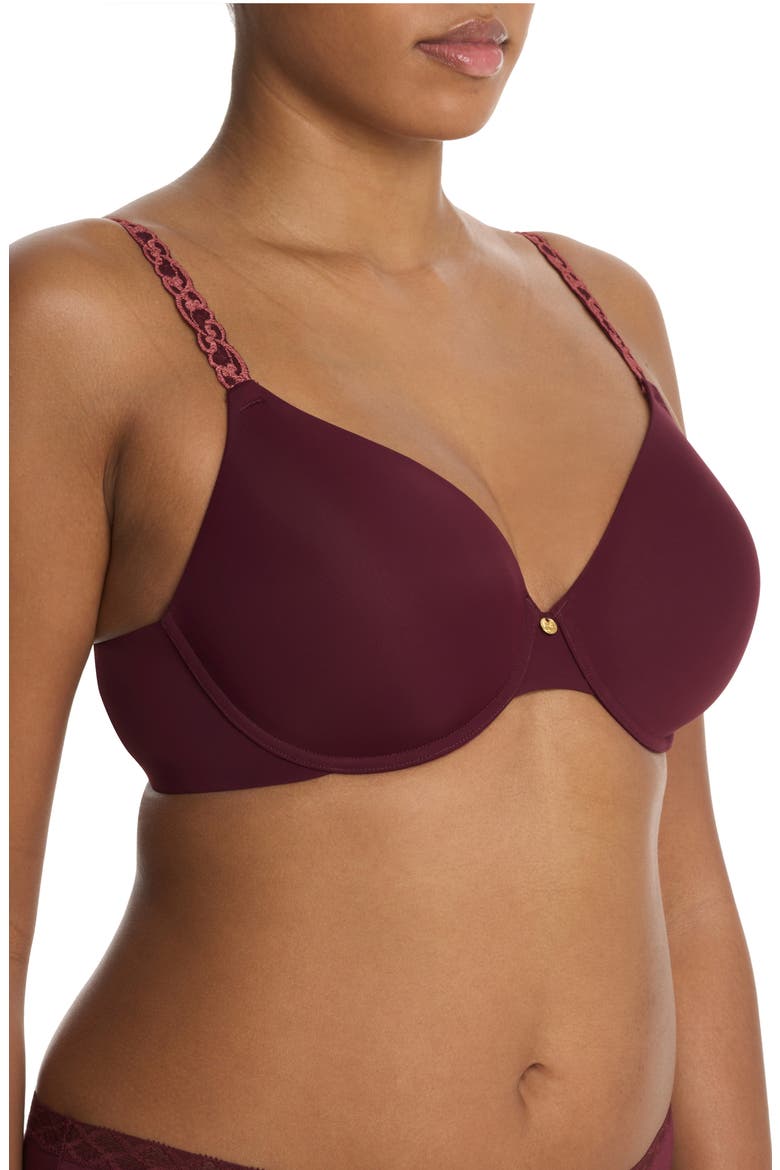 Pure Luxe Underwire T-Shirt Bra, Alternate, color, FIG/RED ST