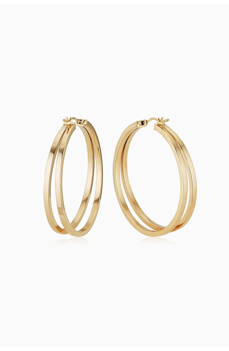 Oradina 14K Yellow Gold Hudson Hoops, Alternate, color, Yellow Gold