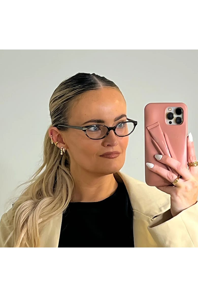 Kat 52mm Cat Eye Optical Glasses, Alternate, color, Olive Green