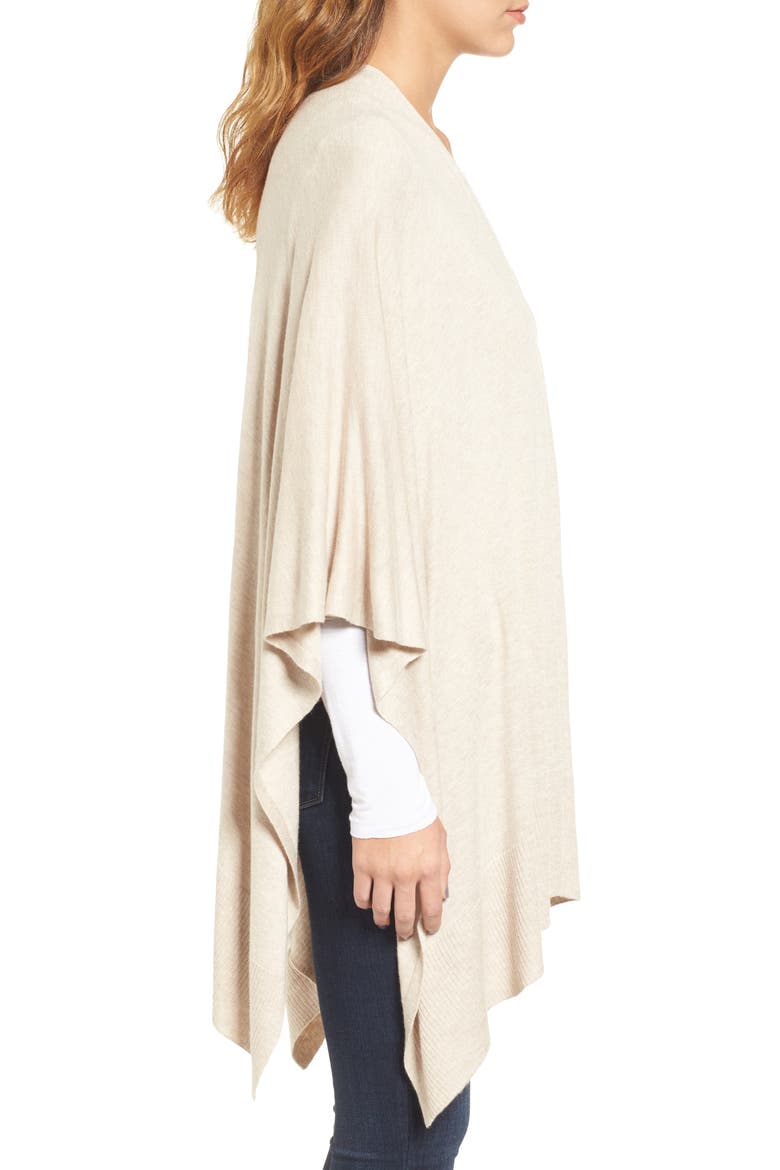 Knit Poncho, Alternate, color, BEIGE OATMEAL HEATHER
