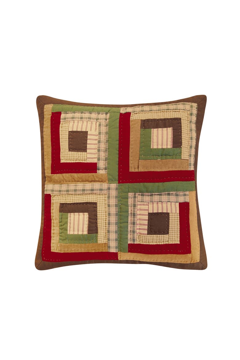 Oak Ridge Pine Quilted Accent Throw Pillow 18" x 18", Main, color, Red