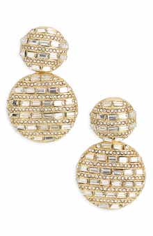 Crystal Two Drop Statement Earrings