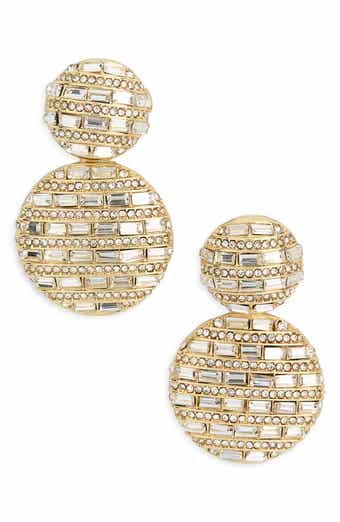 Crystal Two Drop Statement Earrings