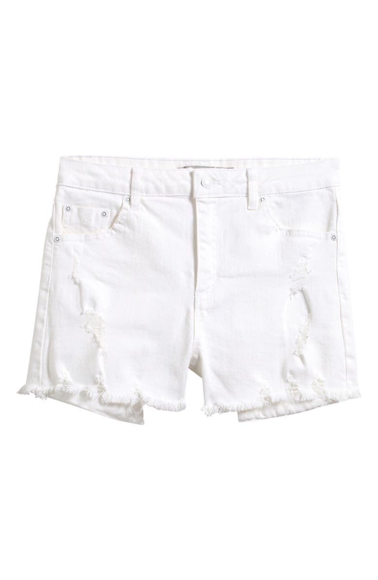Tractr Kids' Ripped Denim Shorts, Main, color, White
