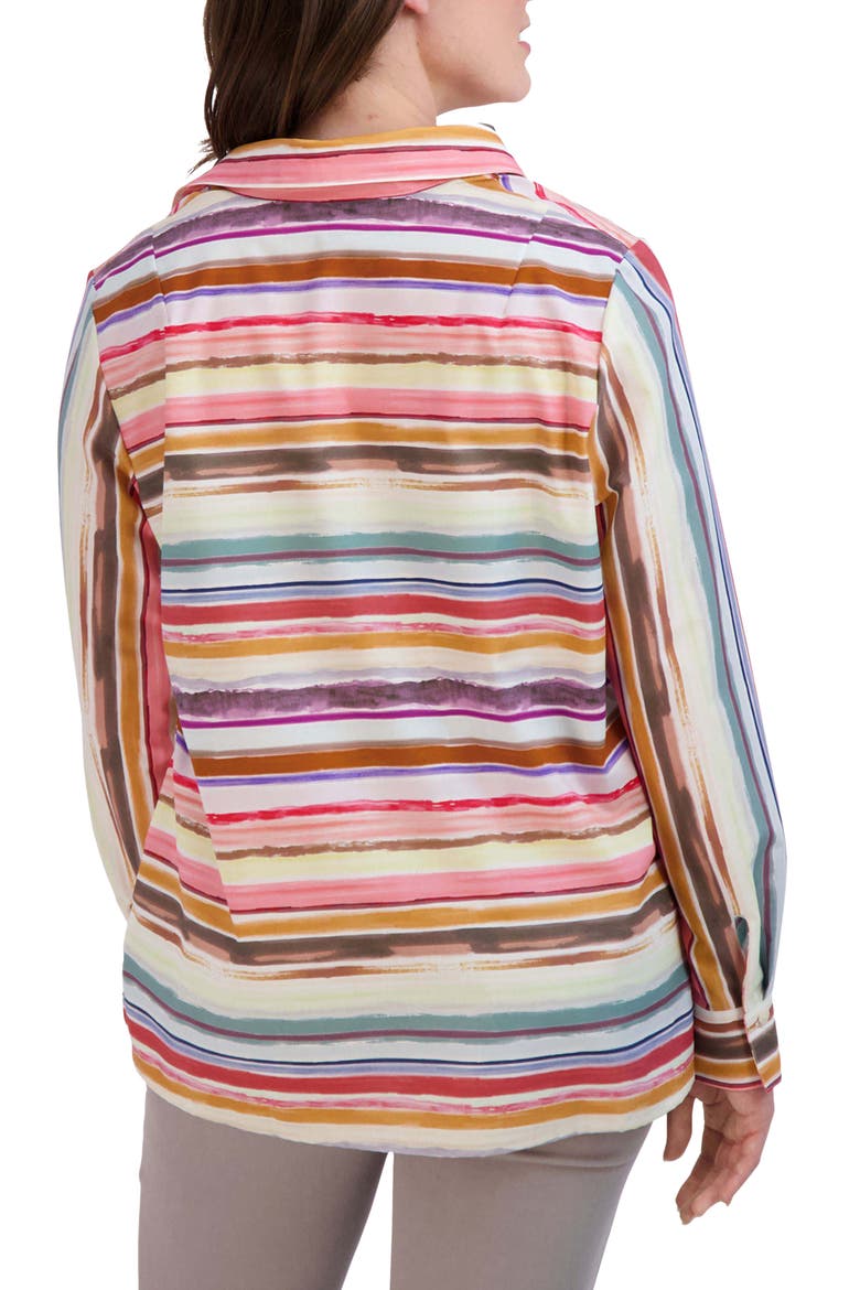 Sophia Watercolor Stripe Cotton Popover Tunic, Alternate, color, MULTI STRIPE