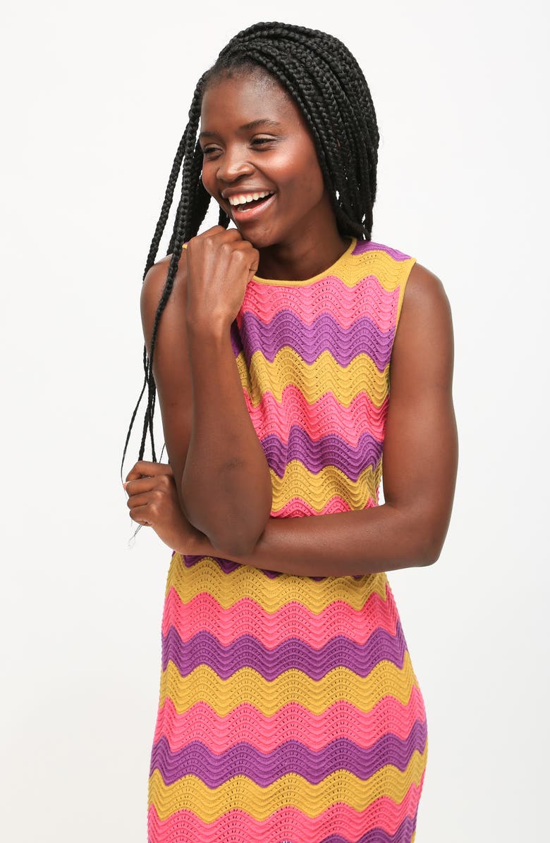 Electric & Rose Julia Pattern Knit Minidress, Alternate, color, 