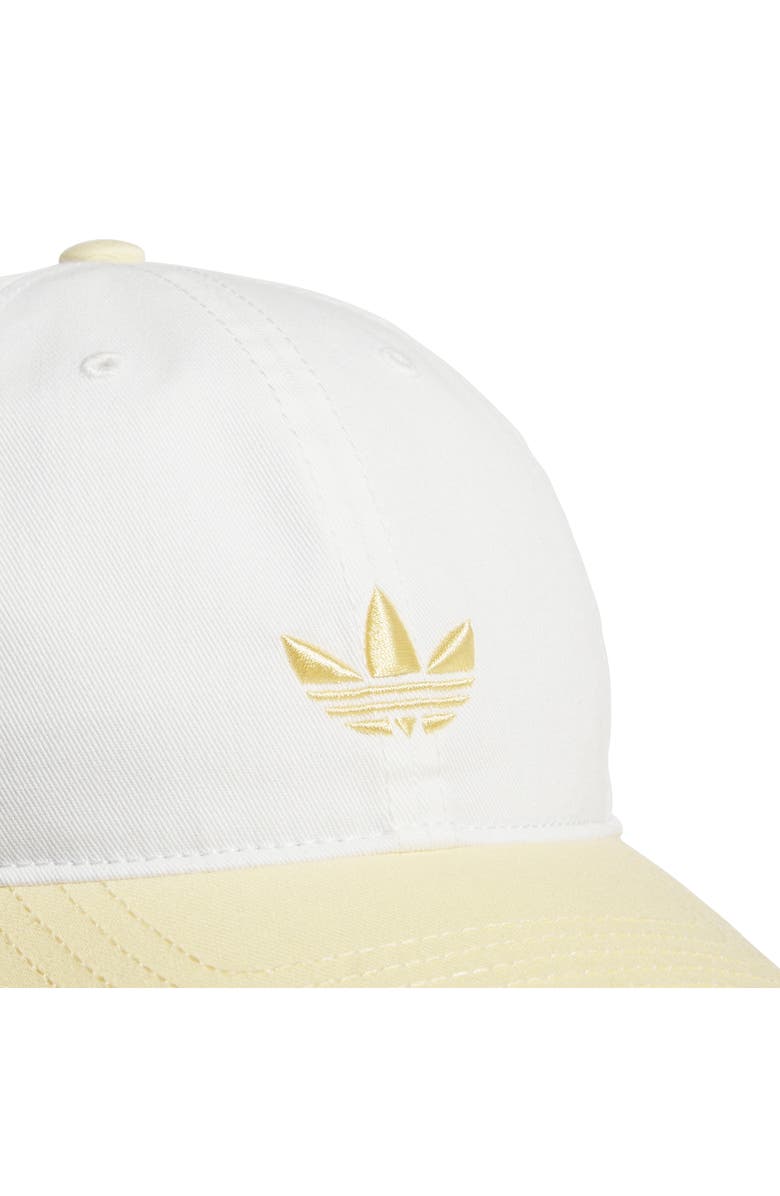 adidas Relaxed Trefoil Cotton Baseball Cap, Alternate, color, Off White/ Orange Tint