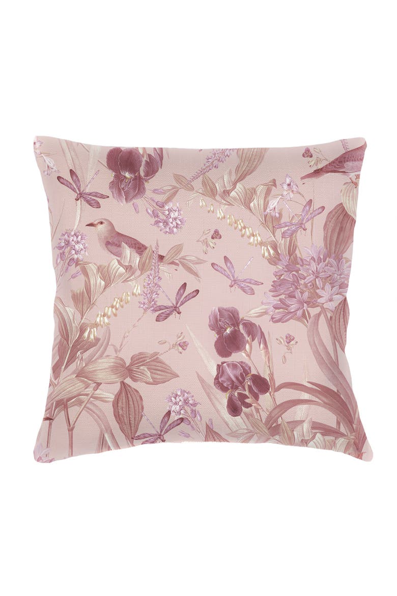 Tropical Paradise Linen Pillow with Down Insert, Main, color, Pink