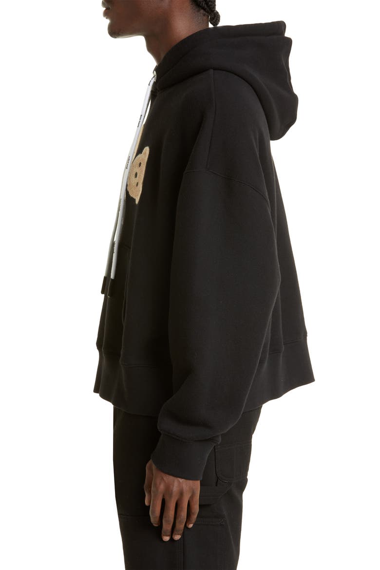 Headless Bear Appliqué Hoodie, Alternate, color, BLACK BROWN
