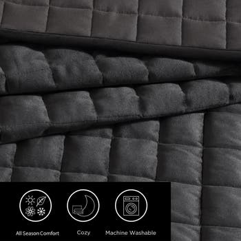 Black Quilted Velvet Comforter Set