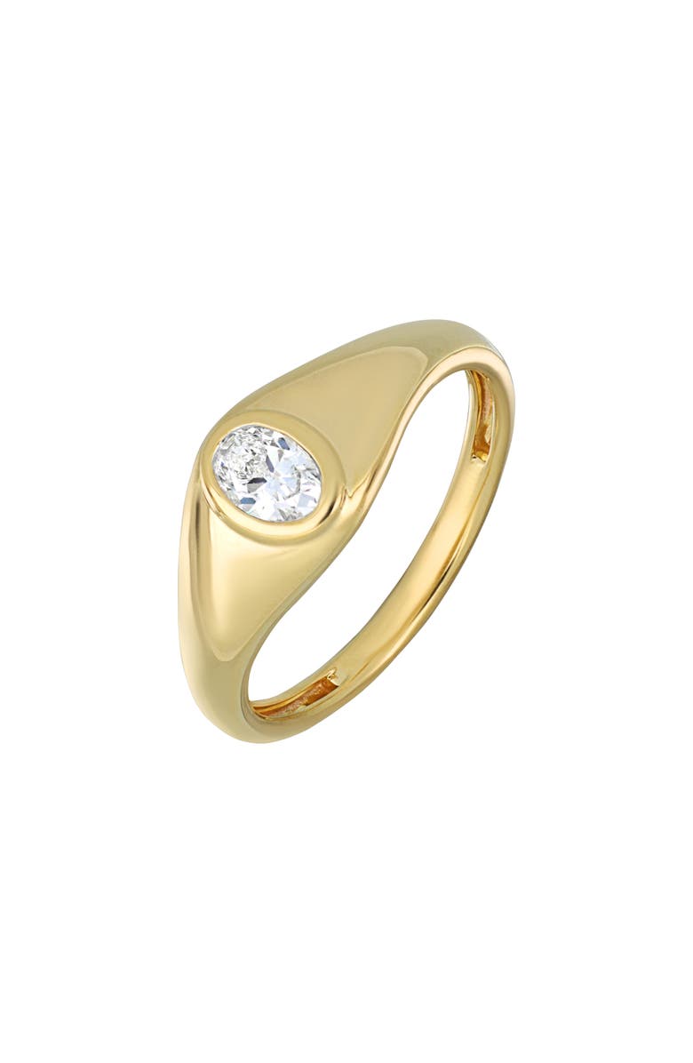 Bony Levy Audrey 18K Yellow Gold Oval Diamond Signet Ring, Main, color, 18K Yellow Gold