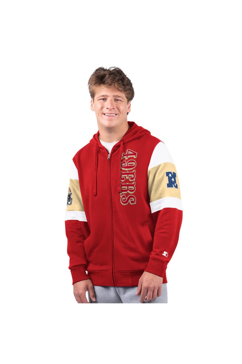 Men's Starter Scarlet San Francisco 49ers Extreme Full-Zip Hoodie, Main, color, Scarlet