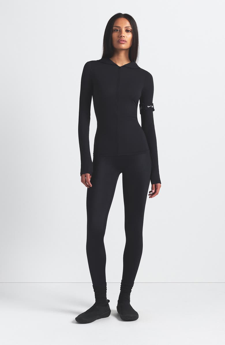 NikeSKIMS Bonded Waist Leggings, Alternate, color, Obsidian