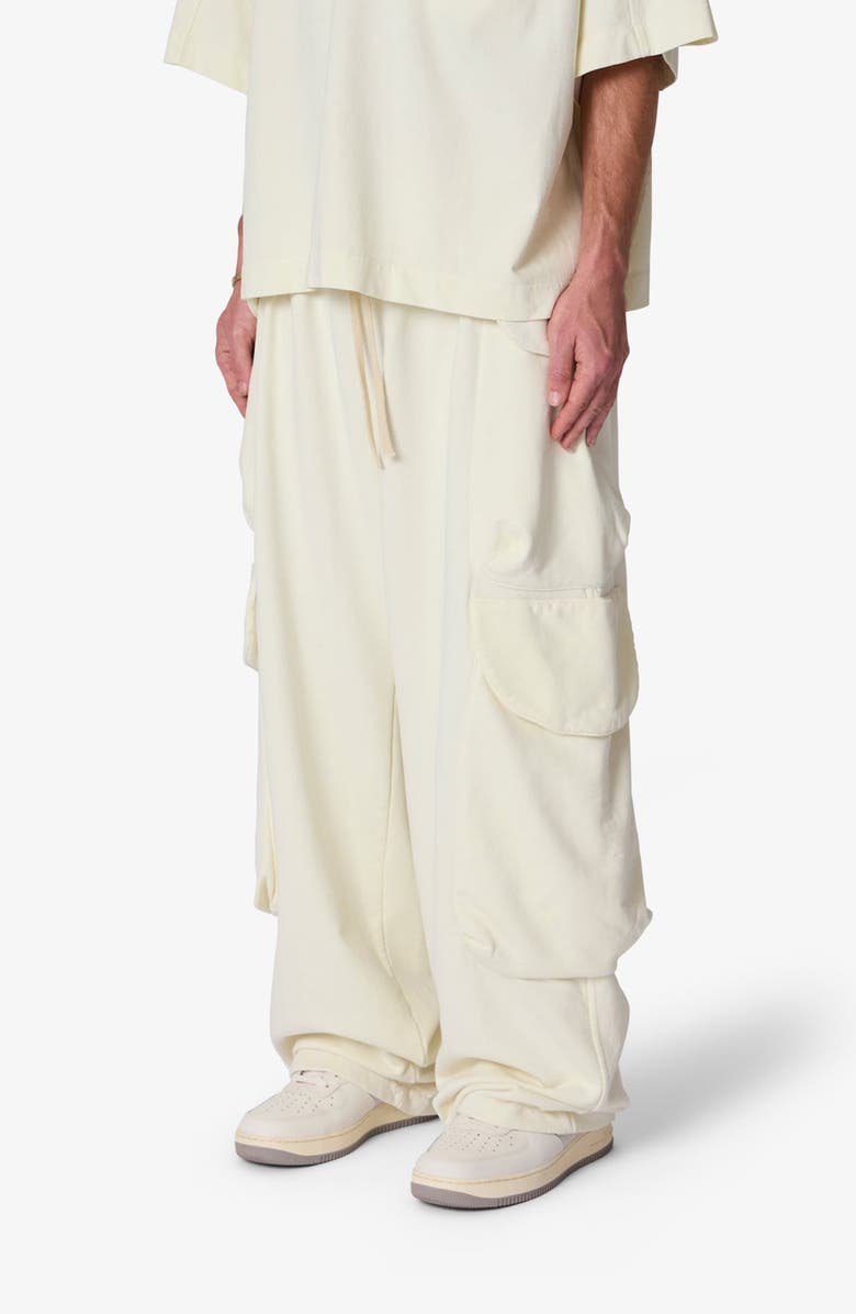 mnml Cargo Sweatpants, Alternate, color, Off White