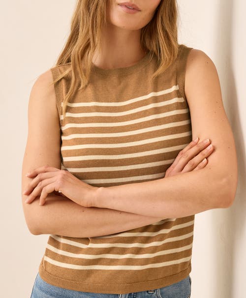 Pact Organic Classic Fine Knit Shell In Brown