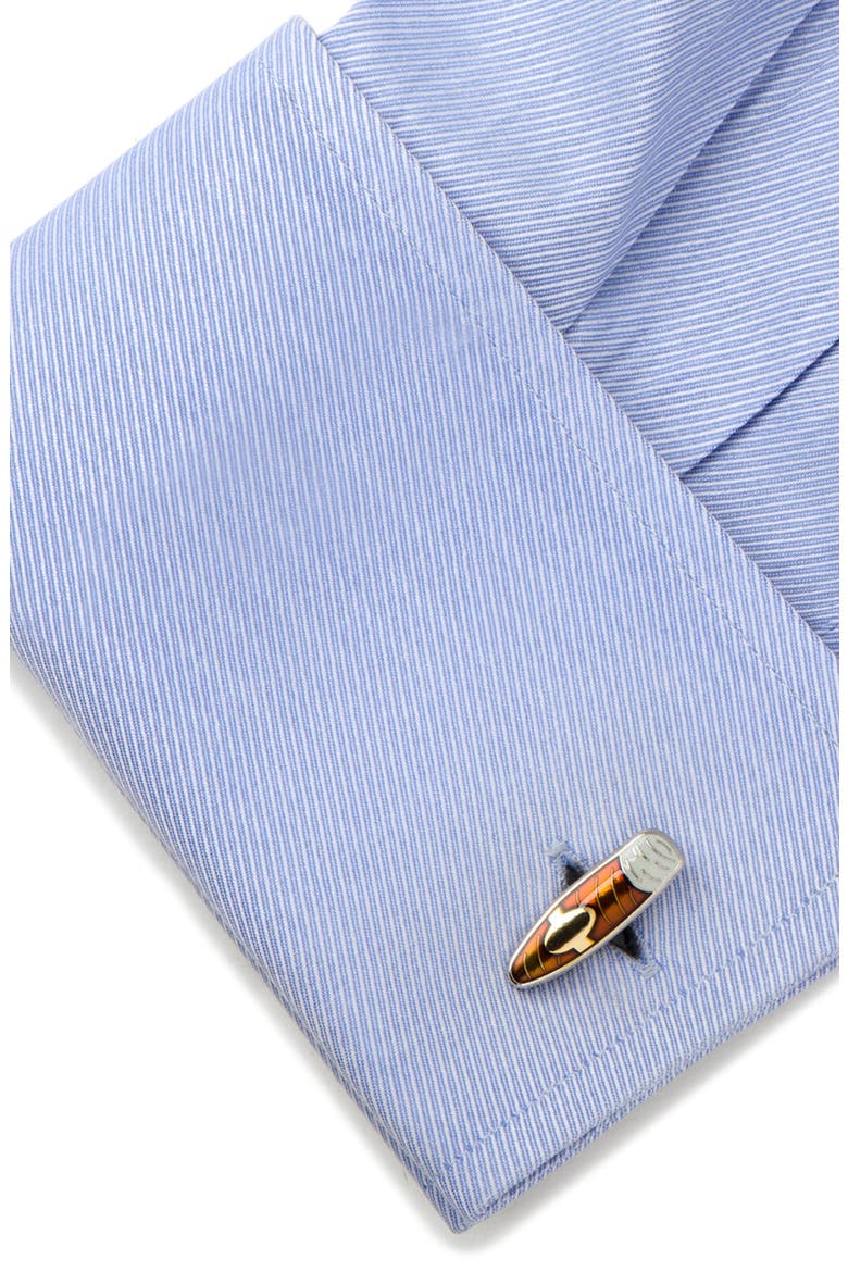 Cigar Cuff Links, Alternate, color, BROWN
