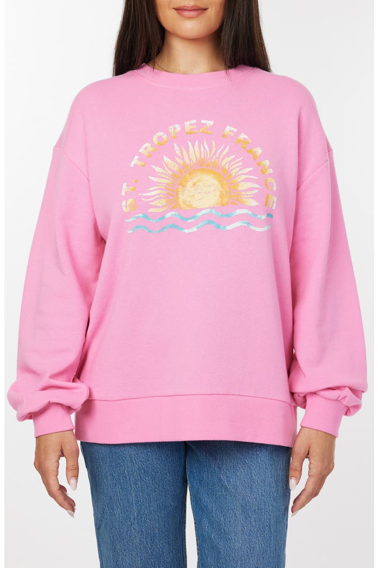 Millie Beach Terry Sweatshirt, Main, color, SACKET PINK GRAPHIC