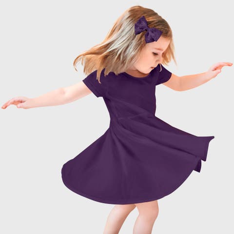 Baby Girls Jersey Short SleeveTwirly Skater Dress (Baby)