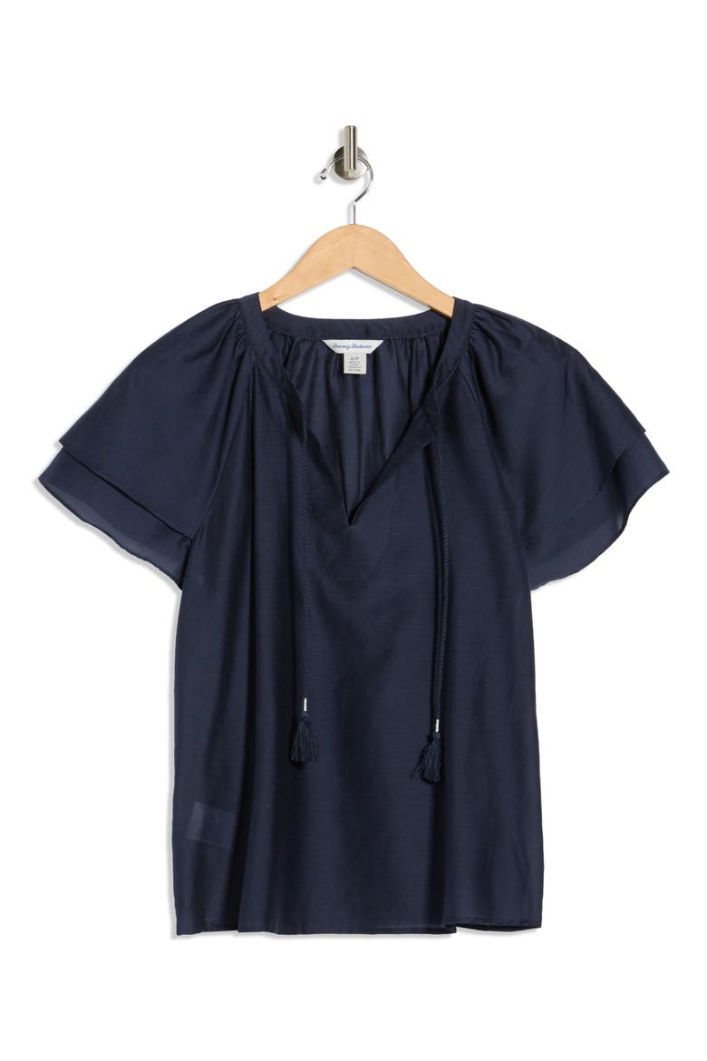 Lagoon Flutter Sleeve Top, Alternate, color, COASTLINE